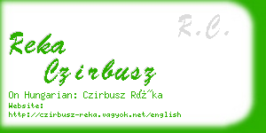 reka czirbusz business card